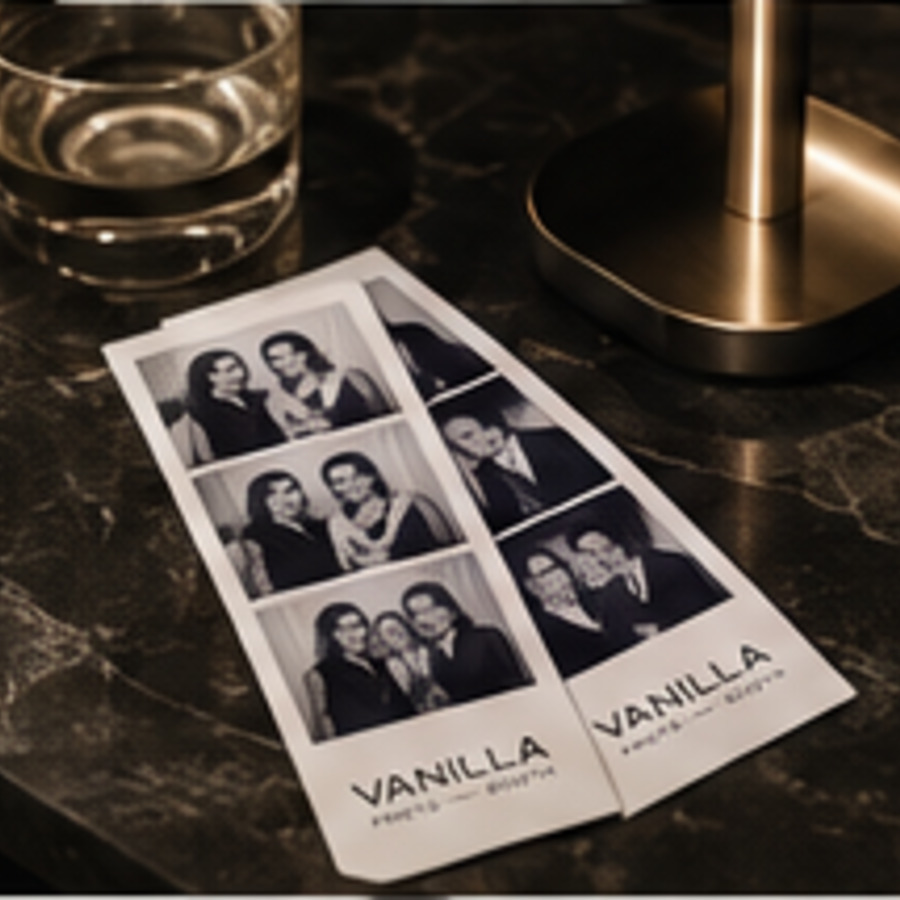 Photo booth prints at an event